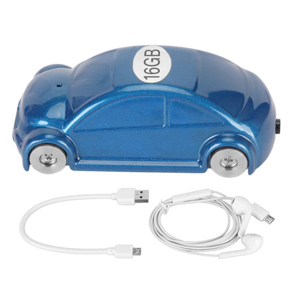 Mini-tallennin HD-kohinanvaimennus Ääniohjattu Auton muotoinen MP3 Pieni tallennin Aikaleimalla Kokoukseen Luokka Neutraali Englanti Sky Blue 16GB