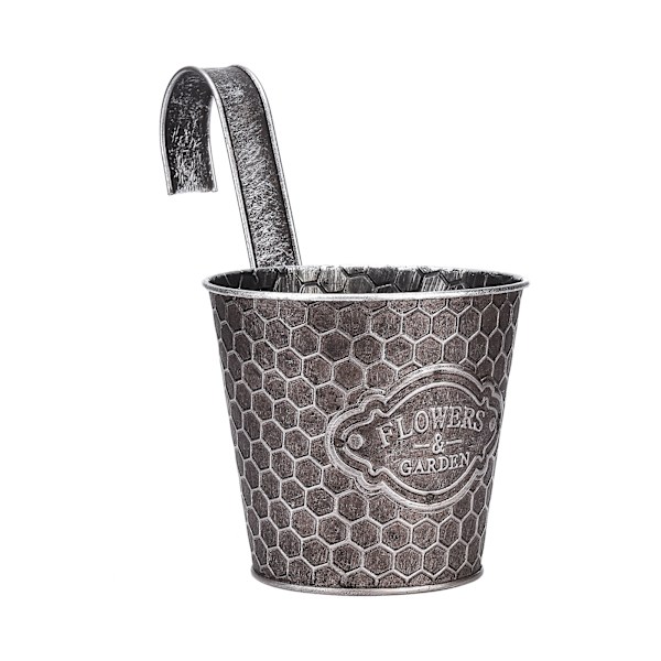 Vertikal ribbad metallväggplanterare - svart black