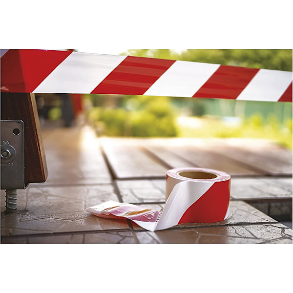 2 kpl Stop-nauhaa Valkoinen/Punainen 5cm / 45.7m