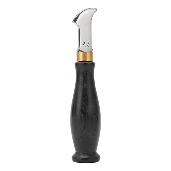 Lærkrøller Ergonomisk design 304 rustfritt stål sandeltrehåndtak speilpolert lærstrimmelkutter 2,5 mm