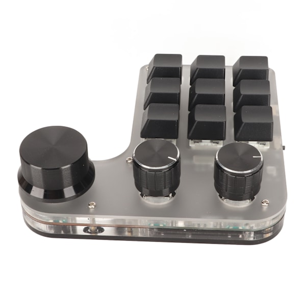 DIY programmerbar tastatur med RGB-lys 9 taster 3 knotter kablet USB trådløs Bluetooth mekanisk tastatur for kontor svart