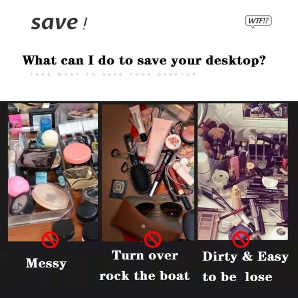 Pöytäkoneen meikkipeili Kannettava pöytäkoneen pukeutumispeilit pöytäkosmeettiset peilit säilytyslaatikolla