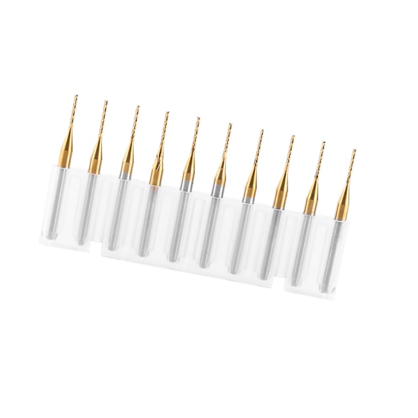 10 stk. Titanium Coat Tungsten Carbide End Mill Gravering Bits Fræser 3.175mmx1mm