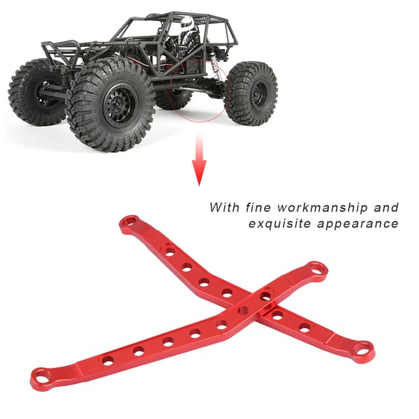 Aluminiumslegering Forreste / Bagerste Øvre Chassisforbindelse til AXIAL Wraith AX90056 RC Bil (Rød)