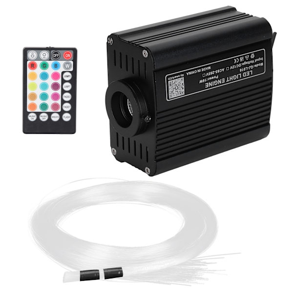16W fiberoptisk ljus RGBW LED-takljussats APP-kontroll med 2m fiberoptisk kabel