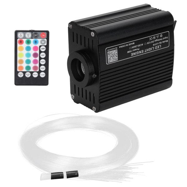 16W fiberoptisk lys RGBW LED-taklyssett APP-kontroll med 2m fiberoptisk kabel
