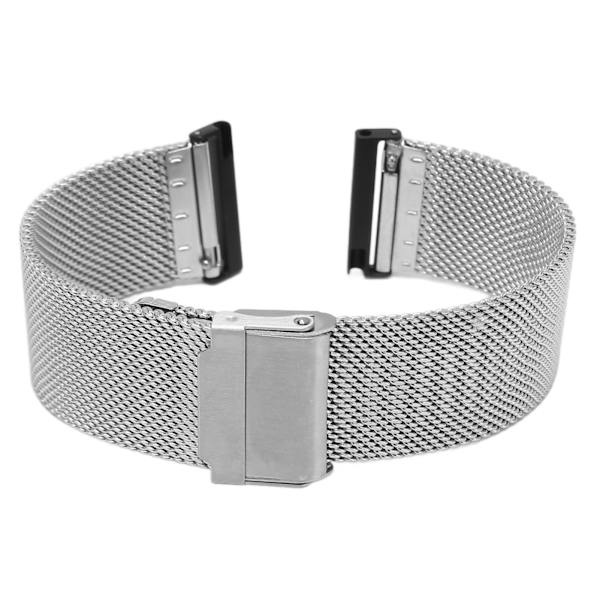 Klockarmband 24mm i rostfritt stål, justerbart mesh-armband för Suunto Spartan HR 7/D5i Sliver