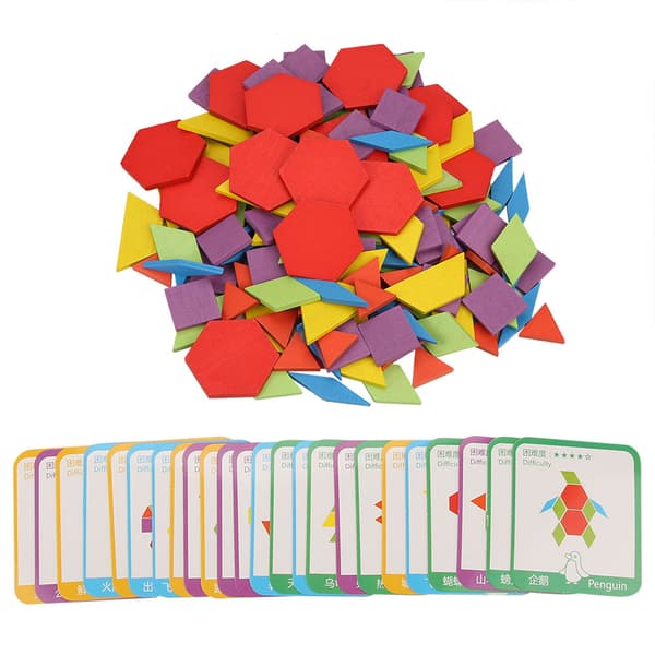 Färgglatt Träpusselbräda Set Barn Småbarn Pedagogiskt Spel Leksaker