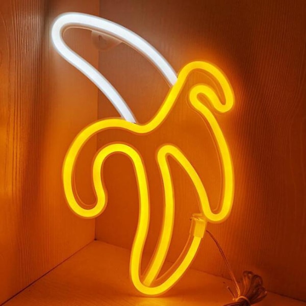 1 kpl LED Neon Banaani Muotoinen Neon LED Valokyltti Koristevalo Neonvalo Makuuhuoneeseen Baariin Hotelliin Juhliin Seinätaidekoristelu USB- tai Paristokäyttöinen