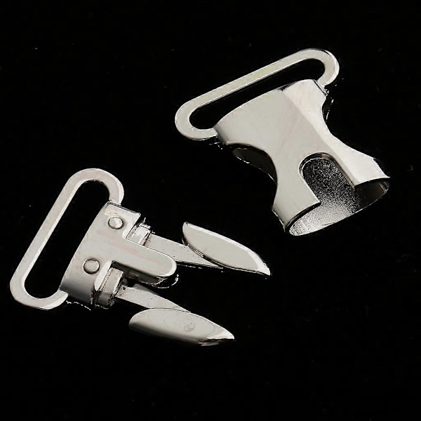 5 x 2 Stykker Metal Sideudløserspænde Snor Armbånd Kæledyrshalsbånd Sølv 4,5 x 2,5 cm