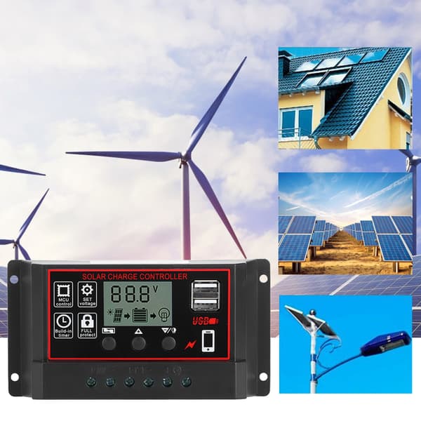 30A Solar Charge Controller Digital Display Fotovoltaisk Instrument Intelligent Regulator