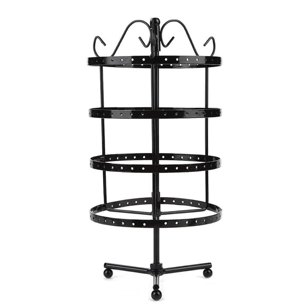 144 huller roterende ørering display smykke rack holder stativ sort