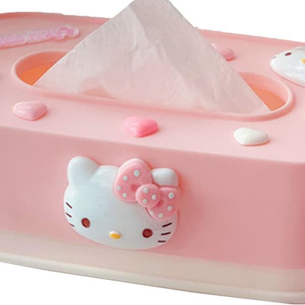 Söt lyftande näsdukslåda rektangulär plastfri justerbar lyftande näsdukslåda för sovrum vardagsrum rosa prickig K T