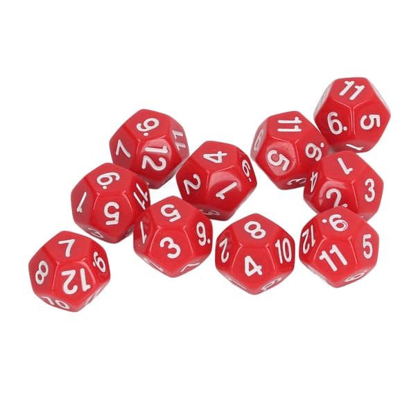 40 stk. 12-sided terningesæt Polyhedrale terninger til familiespil, brætspil, pub, klubspil, rød