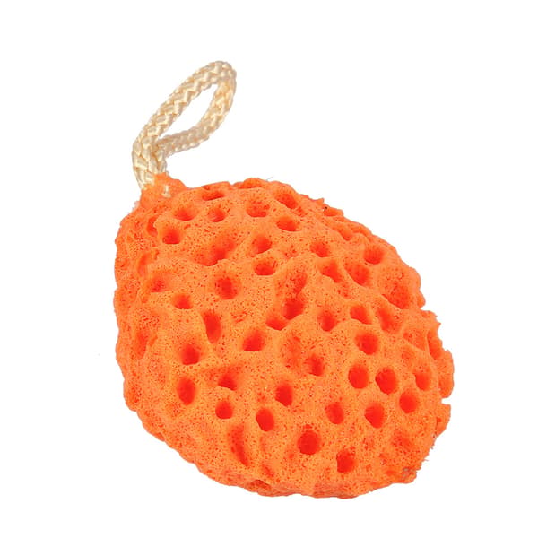 4 farver skønhed blød svamp kropsbruser spa vask rensende skrubber badebold (orange)