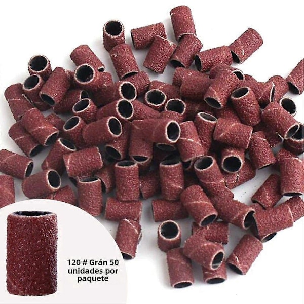Elektrisk Manikyr Tillbehörsset 100/50 st Slipband 180/120/80 Korn Nagelhålsgravyr Bit Pedikyrverktyg BEND261 120-50 st