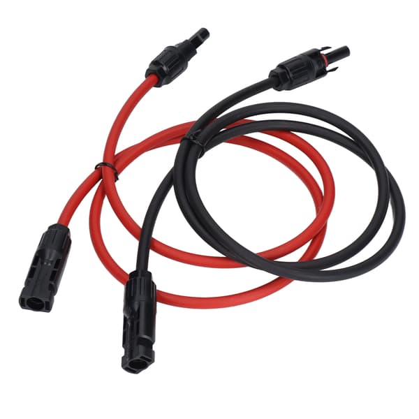 2 stk Solpanel Forlængerkabel 10AWG 6mm² Solpanel Forlængerkabel Nominel Spænding 1000V DC Rød Sort 1m / 3.3ft