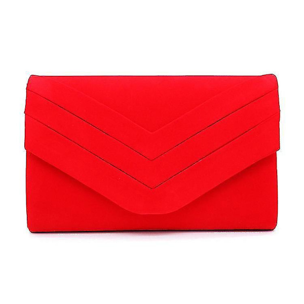 Italiensk Oversize Clutch Taske i Svedeskind - Rød
