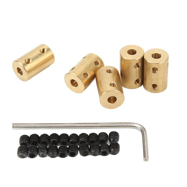 5 stk. RC akselkoblingssett Universal 5-5 mm messing akselkoblingsledd for motorakselforlengelse