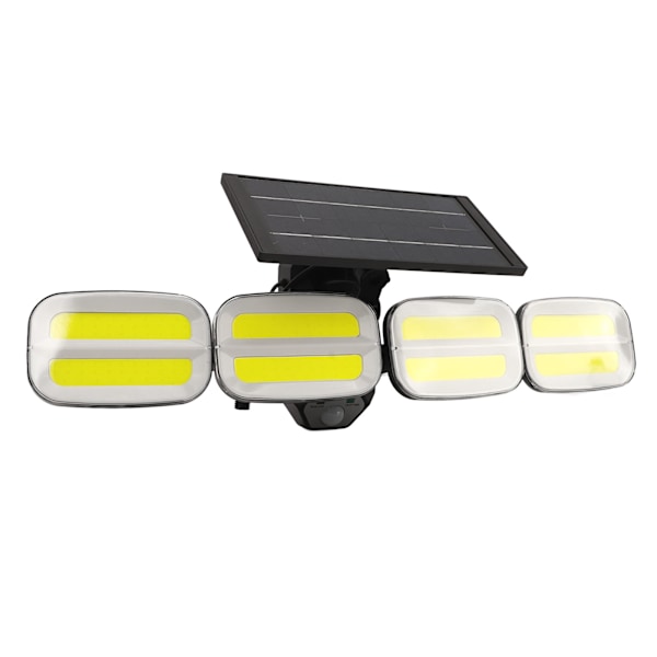 Solcellslampor utomhus solcellslampor rörelsesensorlampor 4 huvuden 800lm 6500K 360 graders vidvinkelbelysning IP65 vattentät 200LED