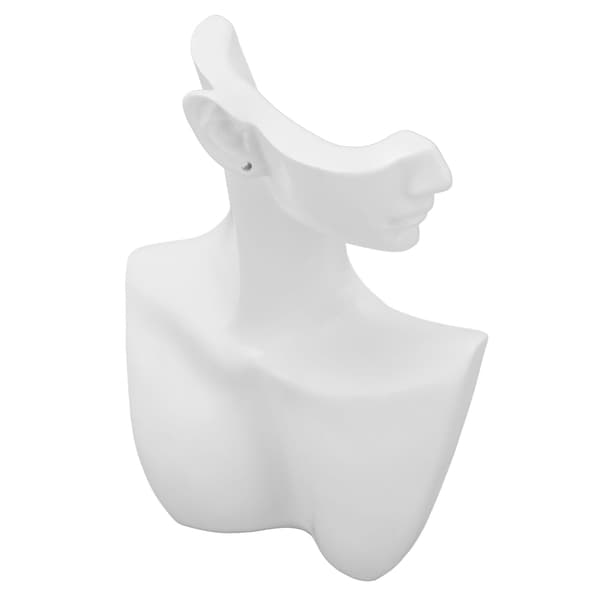 Mannequin Øredobber Stativ Hvit Medium Resin Stabil Byste Øredobber Holder Organizer for Halskjede