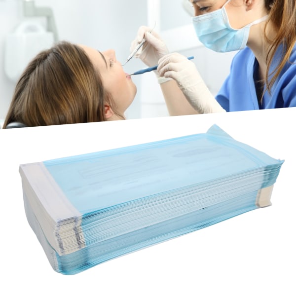 200 stk / eske engangs selvforseglende rengjøringspose for tannmaterialer (135 x 290 mm)