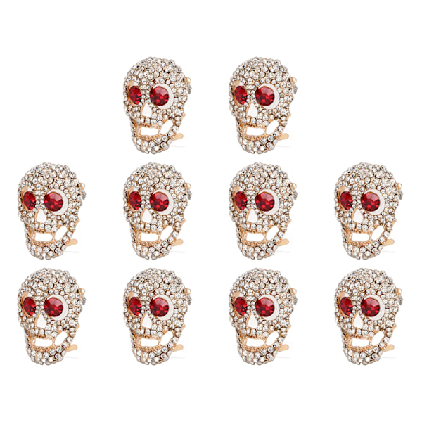 10 stk DIY Skull Rivets Gotisk Stil Blanke Rhinestones Rustfrie Lær Håndverk Dekorasjoner for Å Lage Sko Klær Vesker