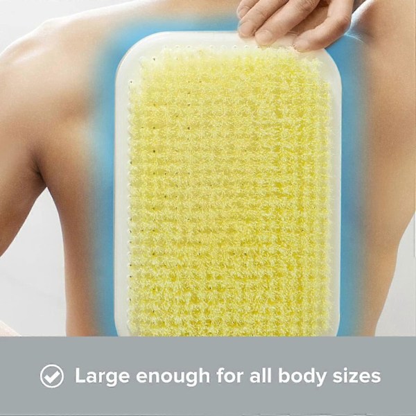 Väggmonterad Ryggskrubbare, Stor Exfolierande Borste för Dusch, Duschbad Skrubbborste Handsfree Ryggborste & Kroppsskrubbare