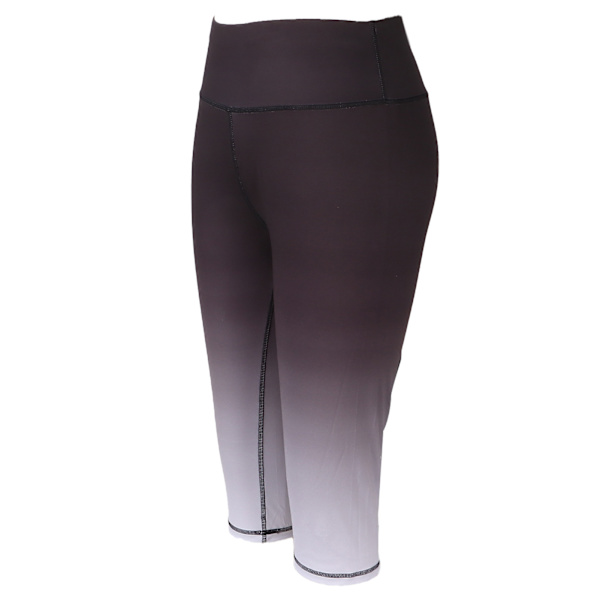 Kvinder Højtaljede Yogabukser Gradient Sort Balde Løfter Ben Slankende Fitness Tight Cropped BukserL