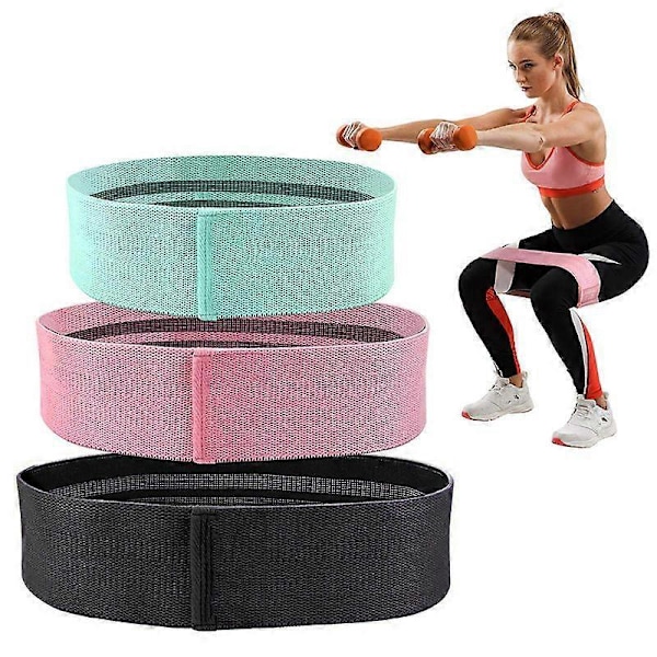 Jooga Fitness Vastusrengas, Liukumaton ja Kiertymätön, Kuminauha Kyykkyihin ja Lonkkaharjoitteluun Miehille ja Naisille Musta LL