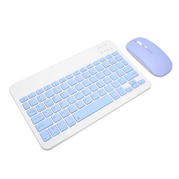 Trådløst tastatur musesett 10 tommer datamaskintastaturer musekombinasjon for nettbrett Mobiltelefon datamaskin blå
