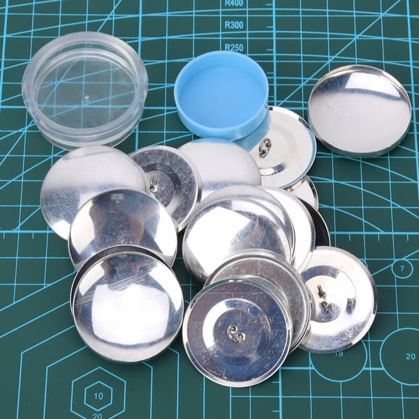 Stoffpose Dekk Knapper Kit Rund Knapp Base DIY Håndlaget Håndverk Spenne Verktøy 40MM