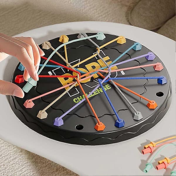 Interactive Rope Untangle Challenge Game Logic Puzzle Board Game for Kids Adults Portable Fun Stress Relief Toy A