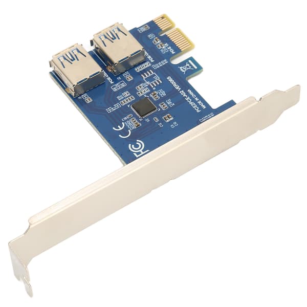 PCI E 1 til 2 Riser-kort God fleksibilitet Høy stabilitet Pcie Splitter 1 til 2 PCIE Riser-kort for Bitcoin Ethereum Mining Blått kort