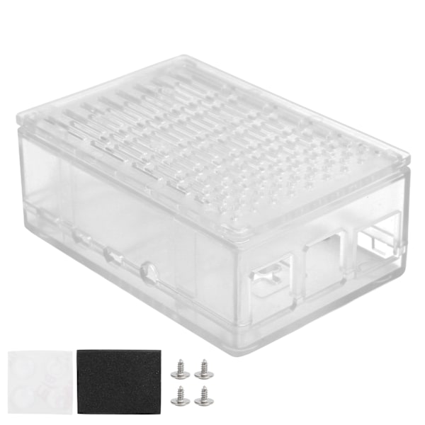 Beskyttende etui til Raspberry Pi 4B ABS-skal Reserveret alle porte til HDMI USB A/VTransparent