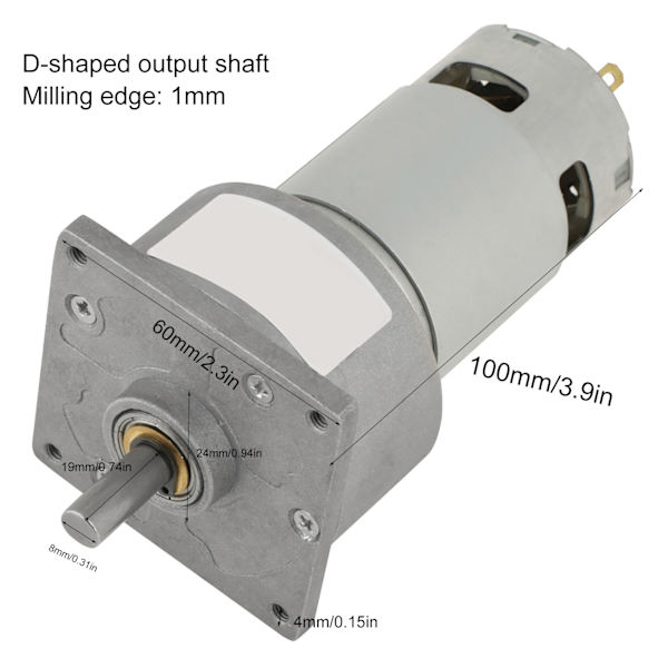 35W Micro DC Metal girmotorhastighet Justerbar CW/CCW (12V 30rpm)