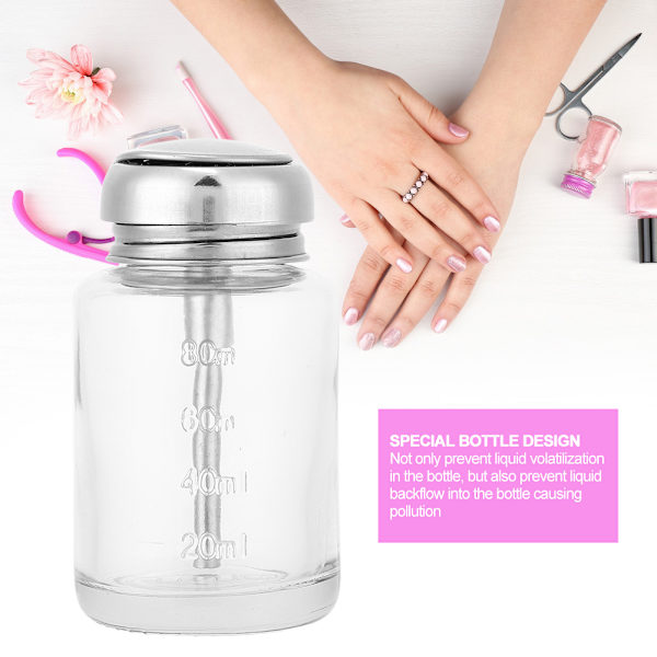Ammattimainen Nail Art Remover -annostelija Geelilakanpoistoaine Empty Container manikyyritarvike80ml