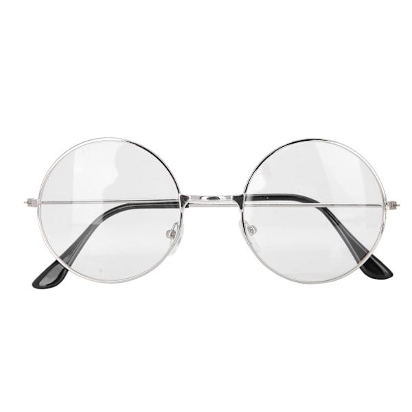 Vintage Style Clear Lens Eyeglasses Unisex Mænd Kvinder Metal Frame Briller Briller Sølv