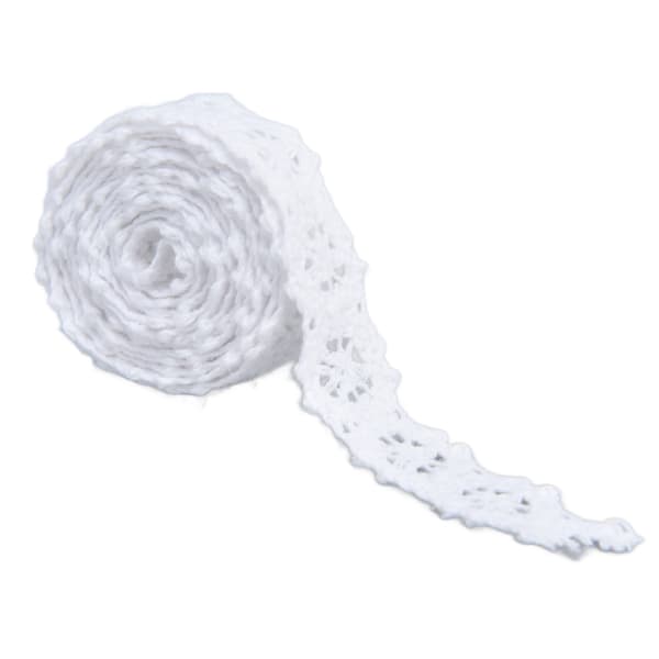 Spetsband 20 Yards 1.5cm Bredd Retro Stil Behaglig Känsla Bra Spetsdesign för Kläder Skor Hattar Väskor Vit