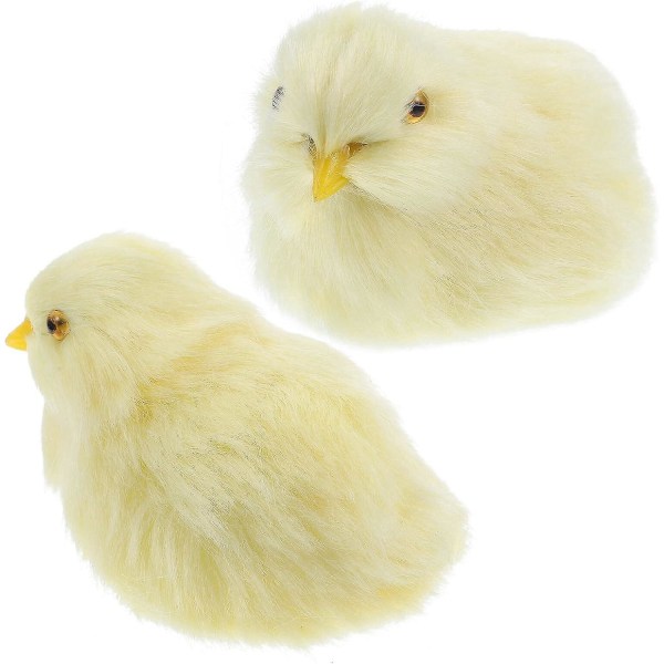2 kpl Easter Chick-pehmolelut - Realistiset pienet poikasen hahmot kodin sisustukseen