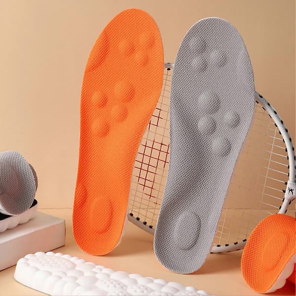 4D Cloud Comfort Innleggssåler - Bue Støtte og Støtdempende - for Menn og Kvinner Oransje Orange 43-44
