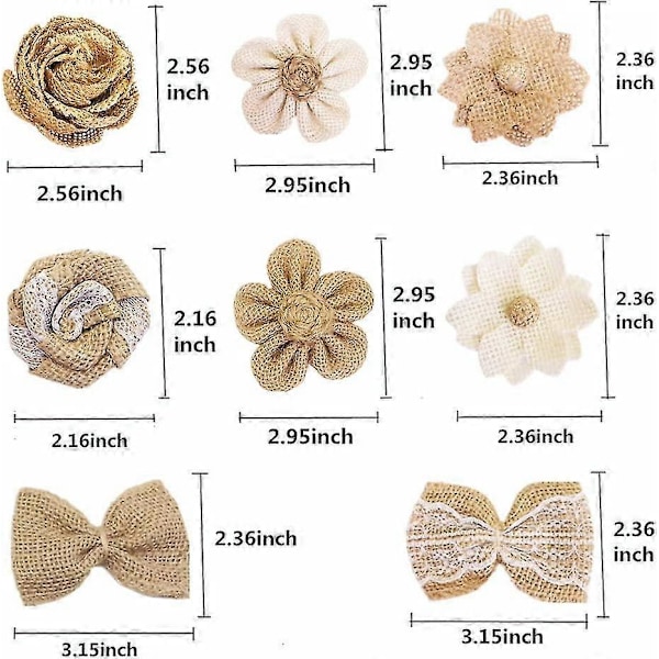 Naturlige Juteblomster 3 Stykker Beige Egnet Til Håndværk Fest Jul Bryllupsdekorationer