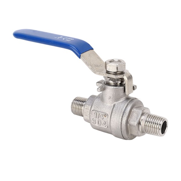 Kugleventil 1/4in NPT DN8 udvendigt gevind 2-delt rustfrit stål lige kugleventil fitting-forbindelse