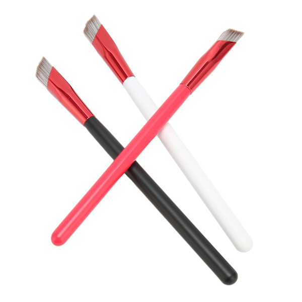 3ST Brow Concealer Contour Brush Grått hår Rött Vit Svart Handtag Vinklat Tunt Set