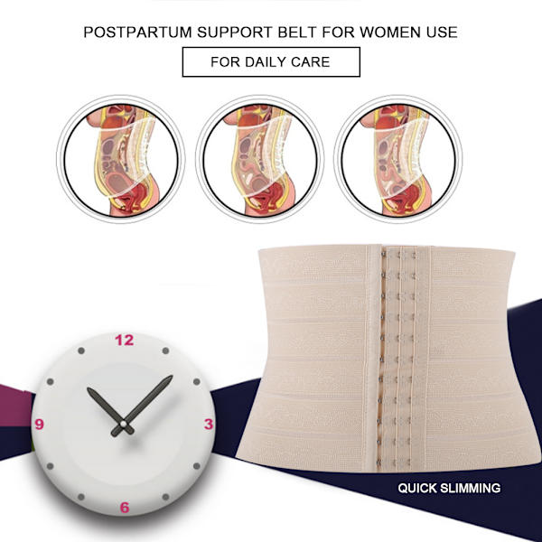 3 Størrelse Postpartum Kvinner Magebelte Elastisk Barselstøtte Postpartum Midjebelte 04#