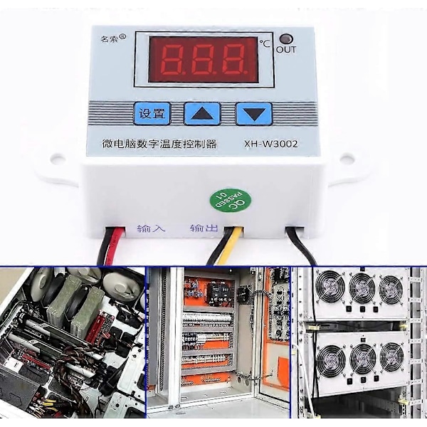 1 stk. Digital Temperaturregulator Termostat Kontrolkontakt med Probe (DC12V)