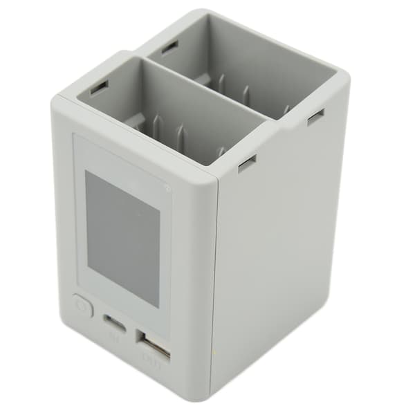 2-veis ladehub PD hurtiglading fargeskjerm USB LCD batterilader for DJI Mini 3 Drone Grå