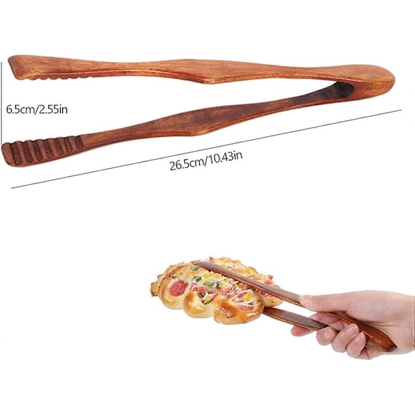 Brödtång i trä Bambu Grilltång Små Serveringstänger Grilltång Bambu Matlagningstång Handgjord Trätång för Kök Matlagning, Camping, Gri