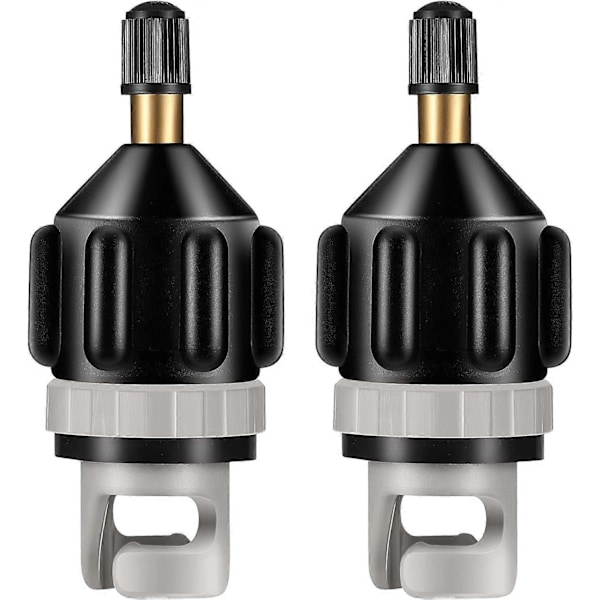 2 Pak Oppustelig Båd SUP Pumpe Adapter Luftpumpe Konverter Inflator Hoved Konnektor Til Oppustelig Kajak Stand Up Paddle Board Oppustning, Sort