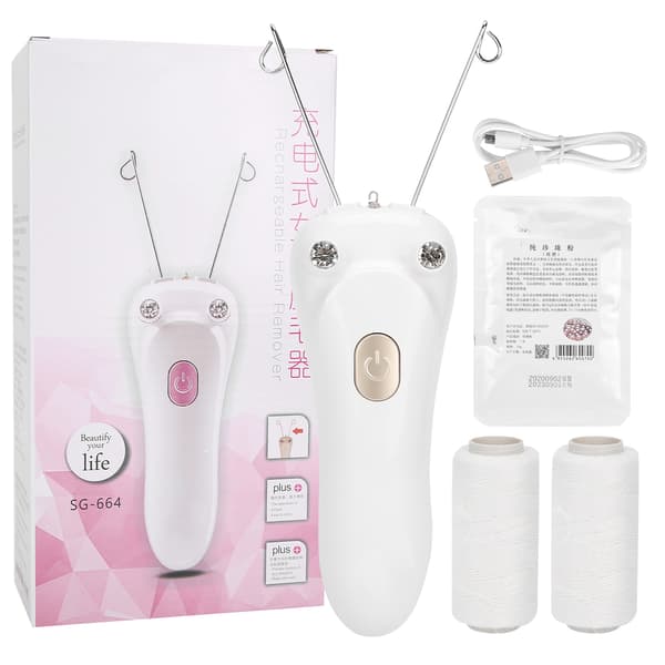 USB-lading Elektrisk bomullstråd Epilator Ansikts- og kroppshårfjerningsmaskin Enhet Gull